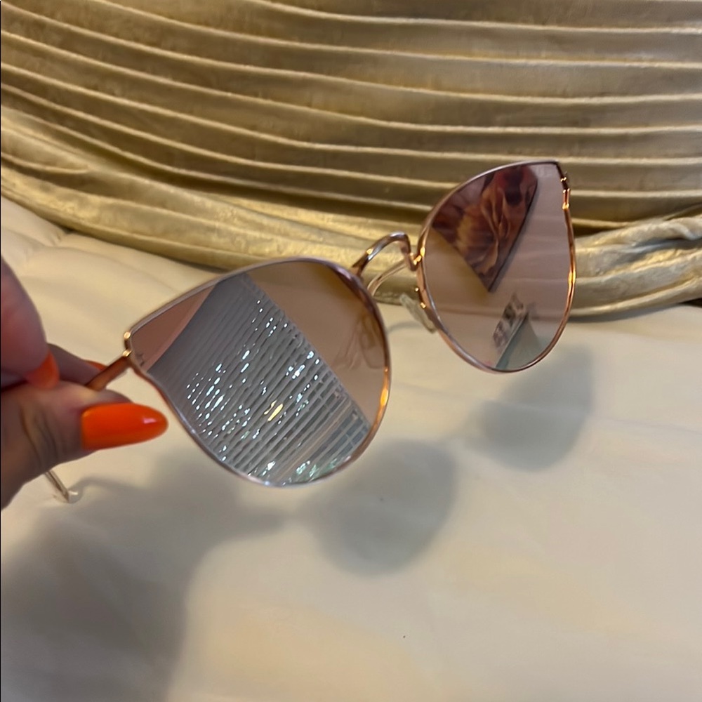 Quay Australia Rose Gold Cat-Eye Sunglasses